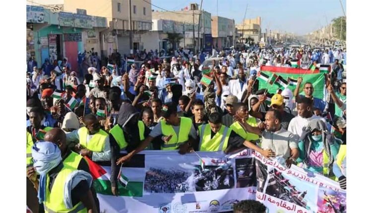 تنسيقية القوى الحية في مدينة نواذيبو تنظيم مسيرة راجلة نصرة لفلسطين